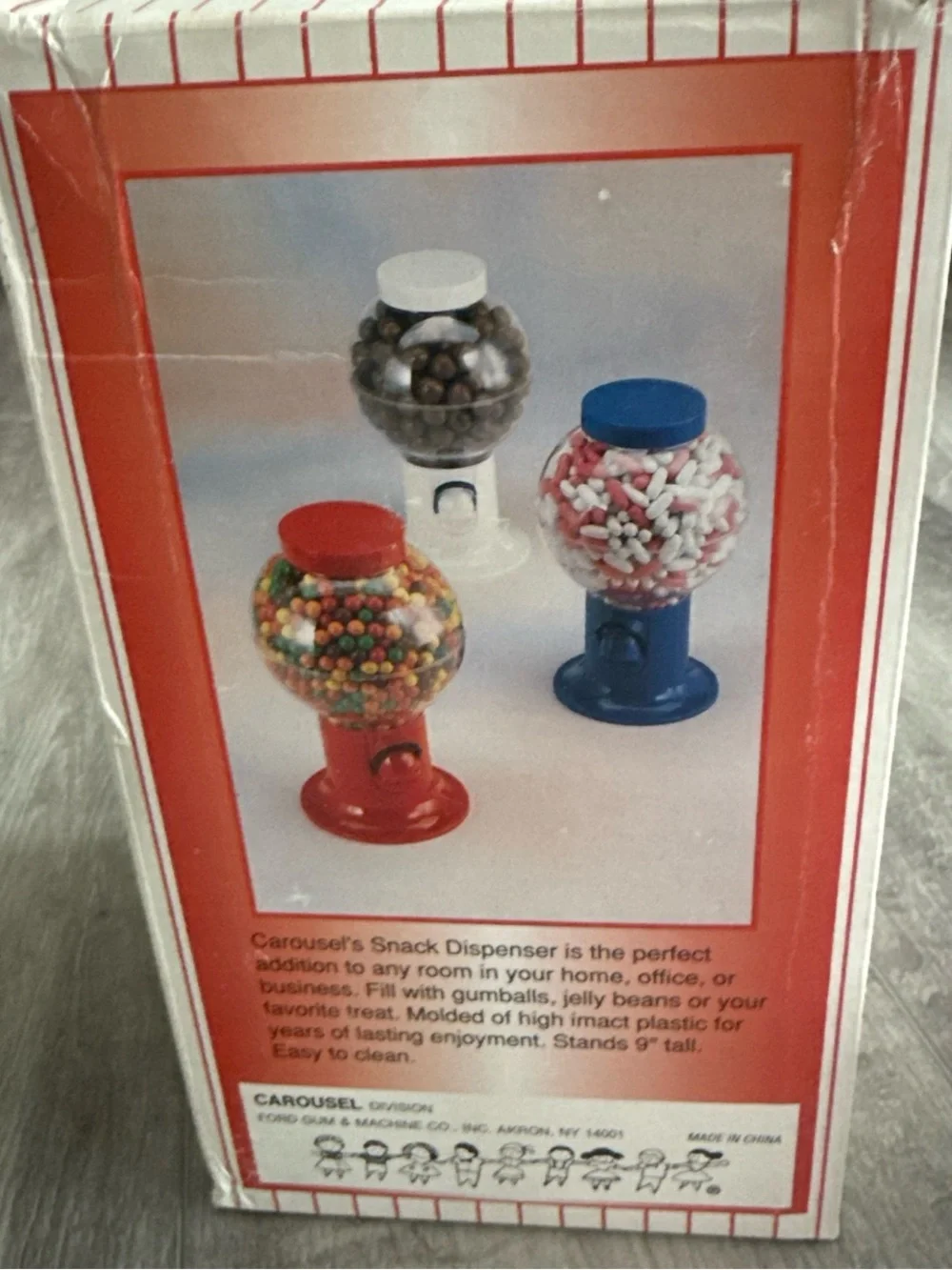 5 Red/Blue Snack Dispensers - Candy Gumball Machines